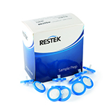 Restek 30mm Syringe Filter, 0.45um, PVDF, blue, pk.100