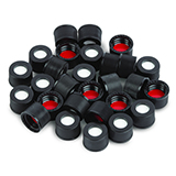 10mm Cap (black) with Septa Red PTFE/White Silicone 0.060", pk.1000