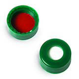 Short-Cap (green) with Septa PTFE/Silicone w/Slit, pk.100