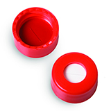 Short-Cap (red) with Septa PTFE/Silicone w/Slit, pk.100