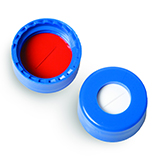 Short-Cap (blue) with Septa PTFE/Silicone w/Slit, pk.100