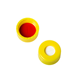 Short-Cap (yellow) with Septa PTFE/Silicone w/Slit, pk.100