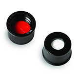 8mm Cap (black) with Septa Red PTFE/Silicone 0.060" w/Slit, pk.100