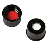 8mm Cap (black) with Septa Red PTFE/Silicone 0.060" w/Slit, pk.1000