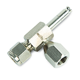Male RAVEqc 3 Port Valve to 1/4" Male Compression fitting without Gauge, ea.