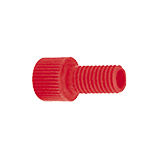 Nut, Polyacetal, Fingertight Color-Coded, 1/16" 1/4"-28, Red, type flangeless, pk.10