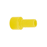 Nut, Polyacetal, Fingertight Color-Coded, 1/16" 1/4"-28, Yellow, type flangeless, pk.10