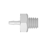 Adapter, PP, 1/4"-28 male to 1/16" barbed, pk.10