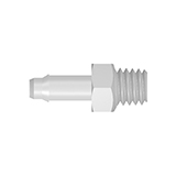 Adapter, PP, 1/4"-28 male to 1/8" barbed, pk.10