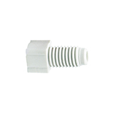Nut, PP, Fingertight Color-Coded, 1/16" 1/4"-28, White, type flanged-washer, pk.10