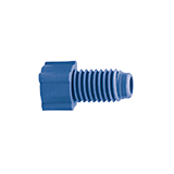 Nut, PP, Fingertight Color-Coded, 1/16" 1/4"-28, Blue, type flanged-washer, pk.10