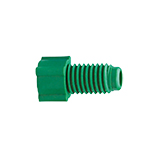 Nut, PP, Fingertight Color-Coded, 1/16" 1/4"-28, Green, type flanged-washer, pk.10