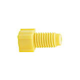 Nut, PP, Fingertight Color-Coded, 1/16" 1/4"-28, Yellow, type flanged-washer, pk.10