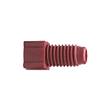 Nut, PP, Fingertight Color-Coded, 1/16" 1/4"-28, Red, type flanged-washer, pk.10