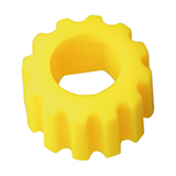 Color-It Fingertight Adapter for Hex-Head Fittings, PP, Yellow, pk.5