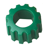 Color-It Fingertight Adapter for Hex-Head Fittings, PP, Green, pk.5