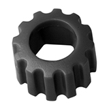 Color-It Fingertight Adapter for Hex-Head Fittings, PP, Black, pk.5