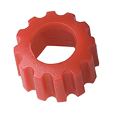 Color-It Fingertight Adapter for Hex-Head Fittings, PP, Red, pk.5
