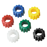 Color-It Fingertight Adapter for Hex-Head Fittings, PP, Multi-Color assorted, pk.12