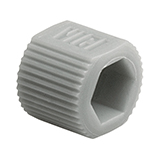 Color-Sleeve Fingertight Adapter for Hex-Head Nut, PP, Dark Grey, pk.10