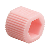 Color-Sleeve Fingertight Adapter for Hex-Head Nut, PP, Lavender, pk.10