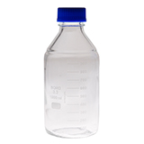Safety-coated GL45 Glass Bottle 1L with solid Cap, ea.