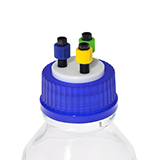VICI Cap Kit 1L, incl. 1x Cap GL45 3 Ports, 1L Safety-coated Glass Bottle, 3m PFA Tubing and No-Met 5µm Filter, ea.