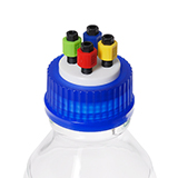 VICI Cap Kit 1L, incl. 1x Cap GL45 4 Ports, 1L Safety-coated Glass Bottle, 3m PFA Tubing and No-Met 5µm Filter, ea.