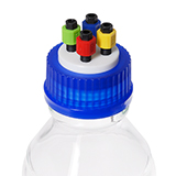 VICI Cap Kit 2L, incl. 1x Cap GL45 4 Ports, 2L Safety-coated Glass Bottle, 3m PFA Tubing and No-Met 5µm Filter, ea.