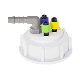 VICI Waste Cap, DIN60, 3 Ports (1/4"-28 Thread) and M10x1 Barbed Adapter Port (without Barbed Adapter), ea.