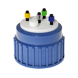 VICI Waste Cap, B83, 4 Ports (1/4"-28 Thread) and 1 Port (1/2-20 Thread) for 1/4" OD Tubing (incl. Nuts Ferrules and Plug), ea.