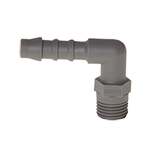 Adapter, Polyamide, M10x1 Thread to Barbed angled for 6mm ID Tubing, ea.
