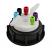 Waste-Cap S60, 5x 1/8"-Tubing Port, 2x Barbed Tubing Port (6-9mm ID), 1x Safety-Waste-Filter Port, ea.