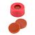 ND9 Short Thread Screw Caps (red) with Septa Silicone Rubber/PTFE (red/transparent), pk.100