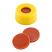 ND9 Short Thread Screw Caps (yellow) with Septa Silicone Rubber/PTFE (red/transparent), pk.100
