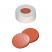 Snap Ring Cap soft version (transparent) with Septa Natural Rubber/TEF (red-orange/transparent), 60° shore A, 1.0mm, pk.1000