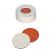 Snap Ring Cap soft version (transparent) with Septa RedRubber/PTFE (red/beige), 45° shore A, 1.0mm, pk.1000
