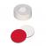 Snap Ring Cap soft version (transparent) with Septa Silicone/PTFE (white/red), 45° shore A, 1.3mm, pk.1000 - UltraClean