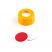 ND9 Short Thread Screw Caps (orange) with Septa Silicone/PTFE, pk.100