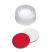 9-425 Screw Cap (transparent) with Septa Silicone/PTFE (white/red), 55° shore A, 1.0mm, pk.1000 - UltraClean