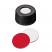 9-425 Screw Cap (black) with Septa Silicone/PTFE (white/red), 55° shore A, 1.0mm, pk.1000 - UltraClean