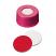 9-425 Screw Cap (pink) with Septa Silicone/PTFE (white/red), 55° shore A, 1.0mm, pk.1000 - UltraClean