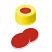 9-425 Screw Cap (yellow) with Septa PTFE/Silicone/PTFE (red/white/red), 45° shore A, 1.0mm, pk.1000