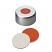 11mm Crimp Cap (silver) with Septa RedRubber/PTFE (red/beige), 45° shore A, 1.0mm, pk.1000