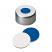 11mm Crimp Cap (silver) with Septa Silicone/PTFE (sark blue/white), 45° shore A, 1.3mm, pk.1000