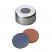 11mm Crimp Cap (silver) with Septa Butyl Rubber/PTFE (red/grey), 55° shore A, 1.3mm, pk.1000