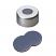 11mm Crimp Cap (silver) with Septa PTFE/Butyl Rubber/PTFE (grey/red/grey), 55° shore A, 1.3mm, pk.1000