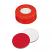 Snap Ring Cap (red) with Septa Silicone/PTFE (white/red), 45° shore A, 1.3mm, , pk.1000 - UltraClean
