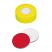 Snap Ring Cap (yellow) with Septa Silicone/PTFE (white/red), 45° shore A, 1.3mm, , pk.1000 - UltraClean