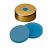 ND20 Magnetic Crimp Cap (5mm hole) with Septa Silicone/PTFE (blue transparent/transparent), 45° shore A, 3.2mm, pk.1000